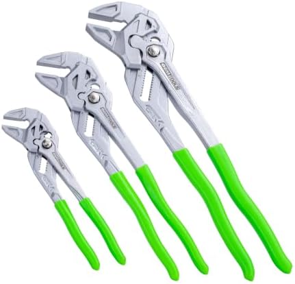 OEMTOOLS 7,10, & 12 Inch Pliers Wrench Set with Adjustable CR-V Steel Jaws