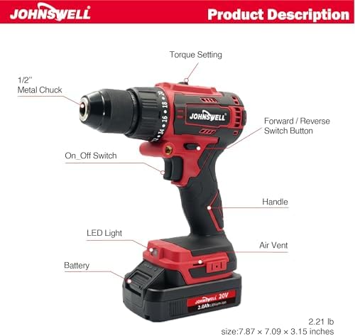 20V Cordless Drill & Impact Driver Combo Kit, 2-Tool Power Tool Set, Fast Charger, 69-Pcs Bit Accessory Set & Tool Bag, Electric Power Tools for DIY & Construction