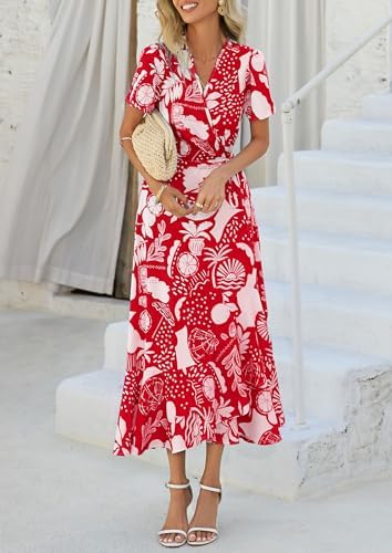 PRETTYGARDEN Women's Boho Floral Summer Maxi Dresses