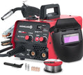140A Flux Core MIG Welder,3 in 1 Gasless MIG Stick Lift TIG With Helmet