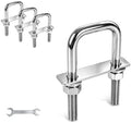 2 Pcs Heavy Duty M8 Square U Bolts Kit, 2.5 Inch Wide 304 Stainless Steel U-Bolt with Frame Plates and Washers, Marine Grade U Bolt M8 x 65mm W x 80mm L Trailer Axle Clamp