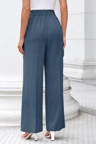 FUNYYZO Wide Leg Dress Pants for Women Work Slacks Business Casual Outfits
