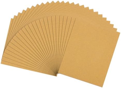 25 Pcs 80 Grit Sandpaper 9 x 11 Inch Sand Paper Alumina Gold