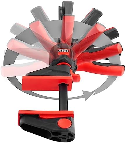 BESSEY EZ360-15 Single-Handed Clamp with Rotating Handle, Span 150 mm, Projection 80 mm, Easy Overhead Work, Innovative 360° Rotating Mechanism, Weight 0.78 kg