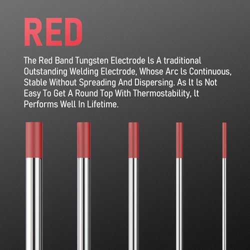 YESWELDER TIG Welding Tungsten Electrode Red Tip