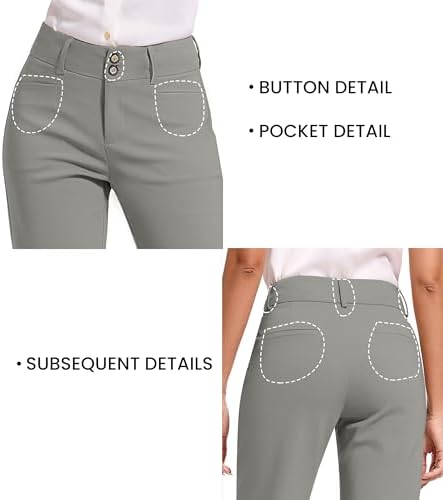 KICZOY Women Dress Pants Stretch Business Straight Leg with Pockets Wear to Work Casual 2026 Suitpants