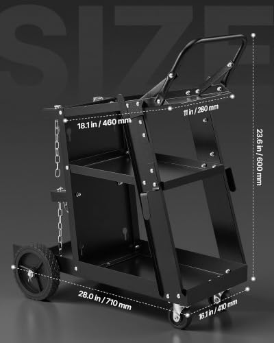 VEVOR Welding Cart, 3-Tier Welder Cart Heavy Duty 400 LBS Weight Capacity
