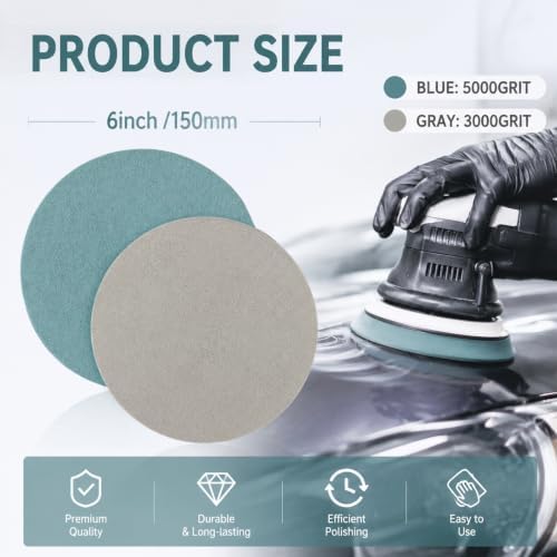 6 Inch Foam Disc Sanding Discs 15PCS Foam Backed Discs 5000 Grit