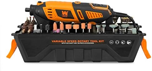 WEN 23190 1.3-Amp Variable Speed Steady-Grip Rotary Tool with 190-Piece Accessory Kit, Flex Shaft, and Carrying Case, Multicolor,(Pack of 4)