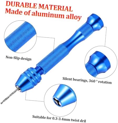 Uonlytech 76pcs Mini Drill Bits for Precision Work Set Manual Hand Drill for Hobbyists and Model Makers