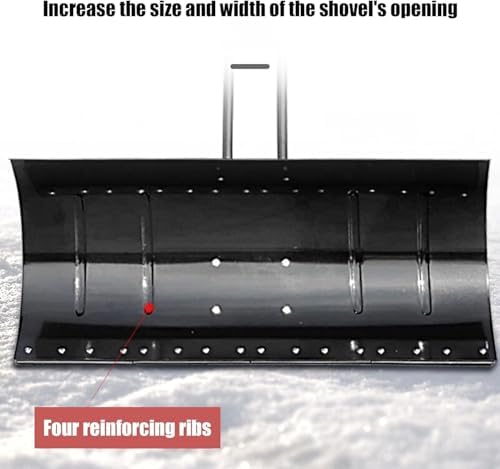 ELEFOCUS 2-Wheel Snow Shovels Pusher Pneumatic Tyre Hand Plow Hand Push Protable Snowplow Outdoor Snow Removal Tool(10043)