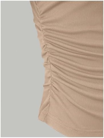 OYOANGLE Women's 3 Pack Business Casual Outfits Mock Neck Ribbed Tank Tops