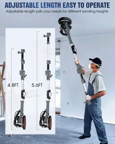 MYTOL 7.2A Drywall Sander with Vacuum, LED, 6-Speed