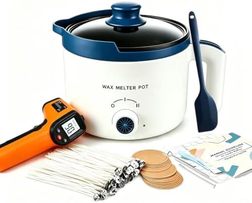 KQU Electric Wax Melting Pot with Non-Touch Thermometer(Without Battery)
