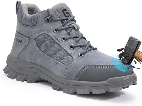 GUSAYEX Steel Toe Boots for Men Puncture Resistant Work Boots