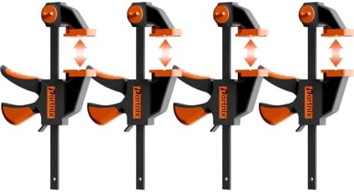 [300LB Heavy-Duty] Bar Clamps for Woodworking, 4 x 6" Clamps for Woodwork, Quick Grip F-Clamps with 2.75 In Deep Reach, Trigger Clamps for Cabinet Glue Ups Drawer