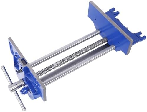 10.5 Inch Jaw Width Quick Release Woodworking Vise Heavy Duty Metal Cast Iron Workholding Clamp Tool for Woodworking and Carpentry Blue