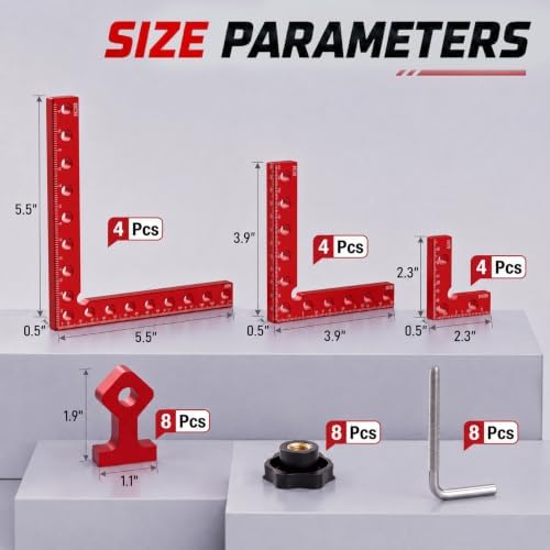 Corner Clamps for Woodworking, 90 Degree Clamp (Red, 12Pack Corner Clamps)