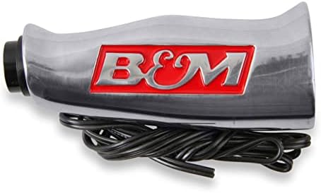 B&M 80658 Brushed Aluminum T-Handle Shifter Grip with Button and SAE Thread Inserts