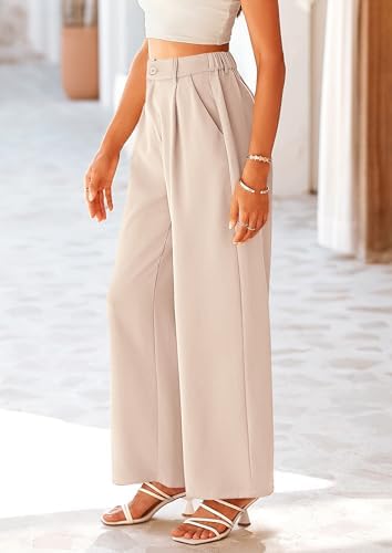 PRETTYGARDEN Women's Flowy Wide Leg Dress Pants