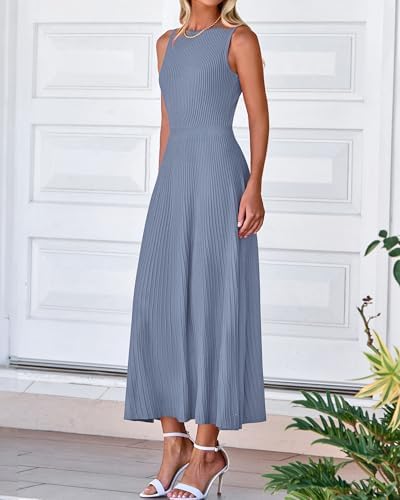 BTFBM Women Midi Bodycon Tank Dress