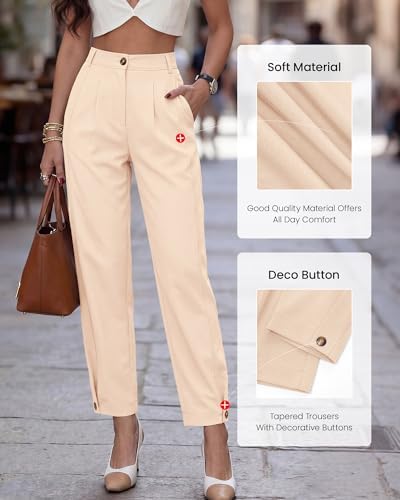 BTFBM Business Casual Outfits for Women Tapered Work Pants