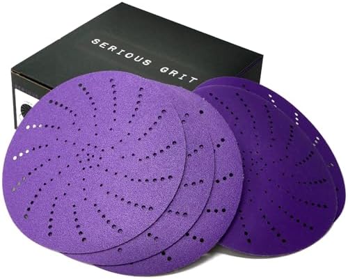 Serious Grit - 6-Inch P80-P220 Ceramic Multi-Hole Sanding Discs - 50 Pack