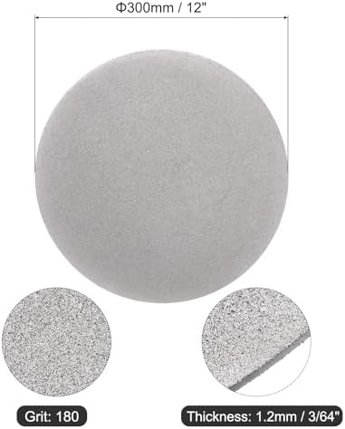 uxcell Diamond Sanding Grinding Disc, 12-Inch (300mm) Grit 180 No Center Hole, Flat Lap Disk Polishing Discs Abrasive Wheel for Gemstone Tile Porcelain Glass Stone Metal