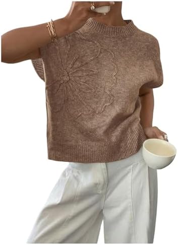 SOLY HUX Women's Short Sleeve Business Casual Sweater
