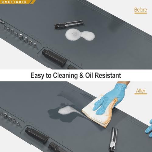OneTigris Gun Clean Mat Magnectic for Table, Extra Large 48"x16" Anti-Slip Rubberized Repair Mat for Gun Parts, Protects Work Surface from Solvents and Oils