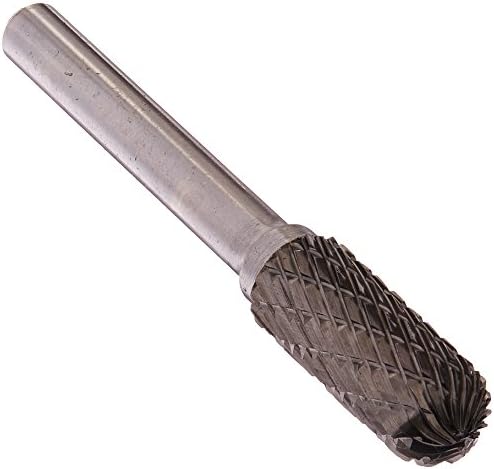 Drill America SC-3A Carbide Burr/Rotary File Cylindrical Radius-End Double Cut for Die Grinder 3/8" Dia. x 1" Cut Length with 1/4" Shank and 2-3/4" Overall Length, DUL Series