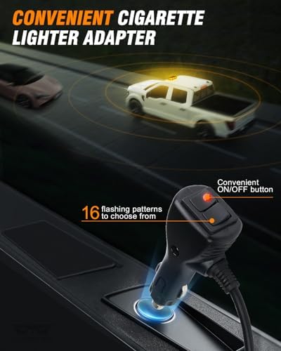 LUMENIX 56 LED Amber Rooftop Beacon Strobe Mini Light Bar for Trucks