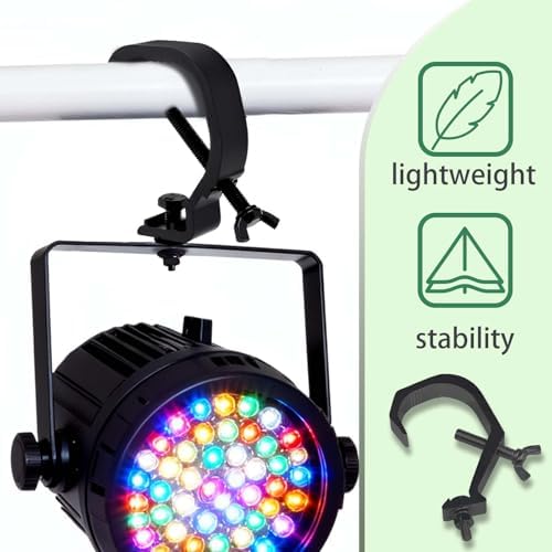 jindaaduio Stage Light Clamp, Lighting Truss Clamps (40mm-60mm 30kg), Truss C-Clamp Used for Spotlight and Moving Head(2 pcs Black)