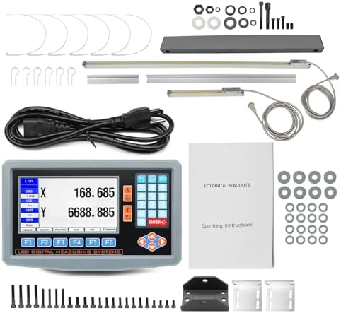 2-Axis DRO Digital Readout Linear Scale Encoder Kit 200mm+950mm