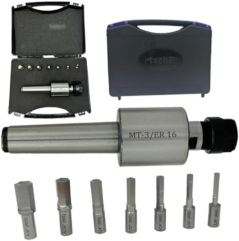 MachEl MT-3 Shank Rotary Broach with ER 16 Adaptor 7 Hex Broaches