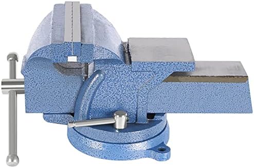 6-Inch Heavy Duty Bench Vises Tool with Swivel Base, Metal Milling with Locking 360-Degree Swivel Anvil