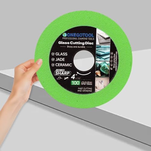 4 inch Tile Cutter Glass Cutting Disc for Angle Grinder, 7/8" Glass Ceramic Diamond Cutting Blade Disc for Grinding Jade, Crystal, Wine Bottles, Tile. (5pcs)