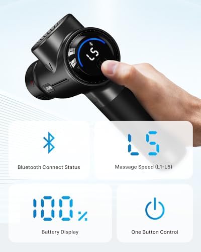 RENPHO Active+ Thermacool Deluxe Massage Gun, Charging Stand, Heat and Cold