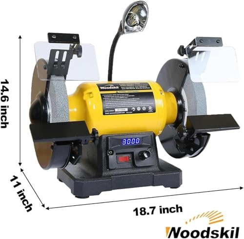Woodskil Digital Display 8" Variable Speed Bench Grinder for Knife,3/4HP,5A