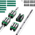 Linear Guide Rail 2 X HGR 15-1000mm Linear Slide Rail + 4 X Bearing Blocks Linear Guideway Rail for DIY CNC Routers Lathes Mills
