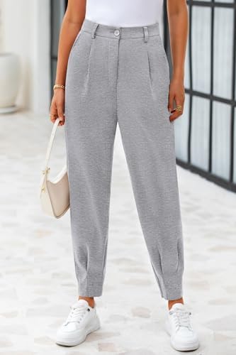 CFLONGE Womens Ankle Work Pants Trousers Casual Slacks