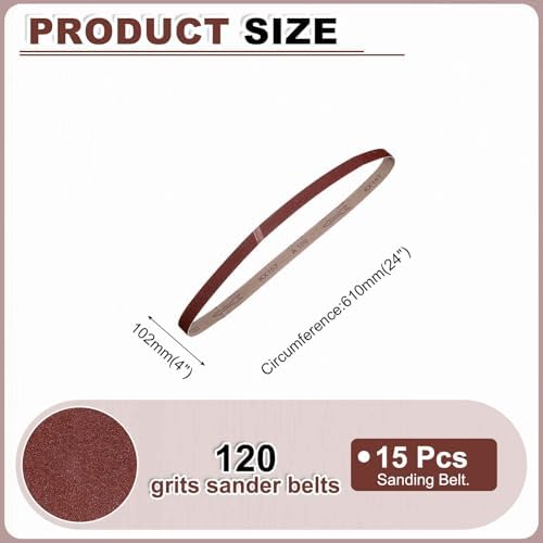 HARFINGTON 1 x 42 Inch Sanding Belts, 10 Pcs 100 Grits Aluminum Oxide Abrasive Belt Sander File Belt for Woodworking, Metal Polishing, Knife Sharpener