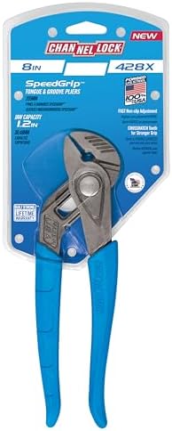 CHANNELLOCK 428X 8-inch SPEEDGRIP Straight Jaw Tongue & Groove Pliers | Made in USA | Forged High Carbon Steel