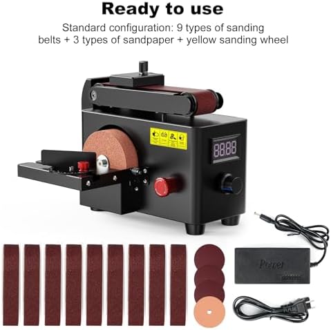 200W Multi-Function Belt & Disc Sander, 8500RPM Mini Grinding Machine