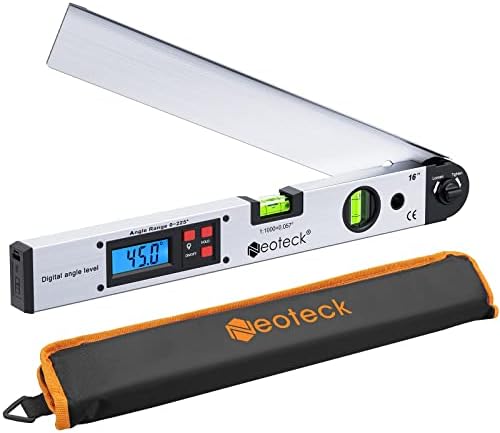 Neoteck 16 inch Digital Angle Finder 225°Aluminum Protractor LCD Backlight