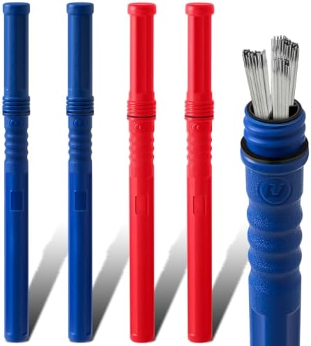 Tandefio 4 Pcs Welding Rod Storage Tube 40 Inch Tig Rod Holder, Red, Blue