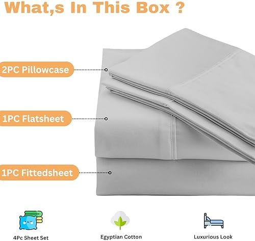 Sanders Collection Inc SCI Top Split Flex Sheet Set for Adjustable Bed California King Size,Silver