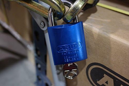 ABUS 83AL/45-300 S2 Schlage Rekeyable Padlock Aluminum Body with 1-Inch Shackle, Blue Zero-Bitted