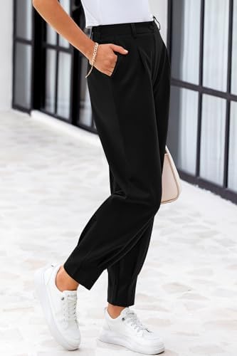 CFLONGE Womens Ankle Work Pants Trousers Casual Slacks