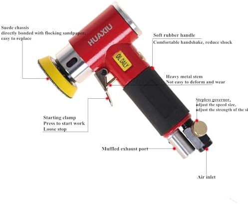Mini Orbital Sander, High Speed Air Polisher for Auto Body Work & Detailing